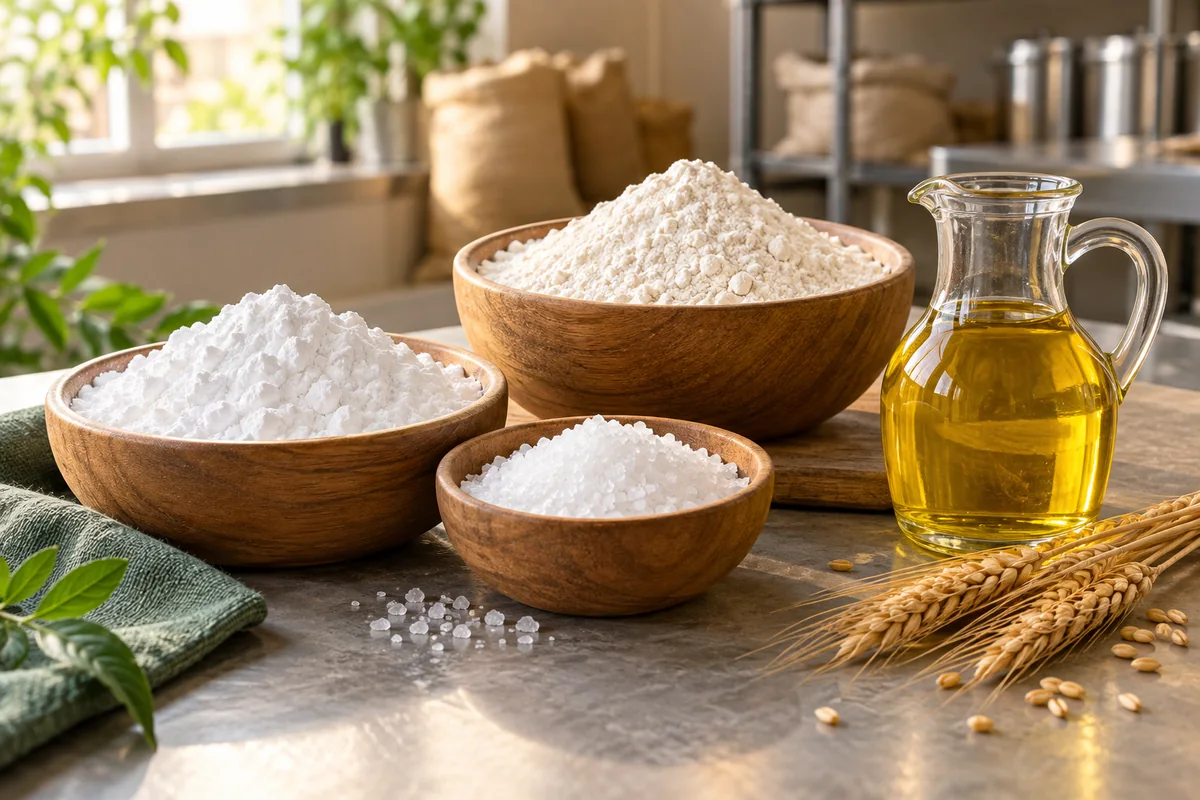 Food commodities including starch, salt, flour and edible oil