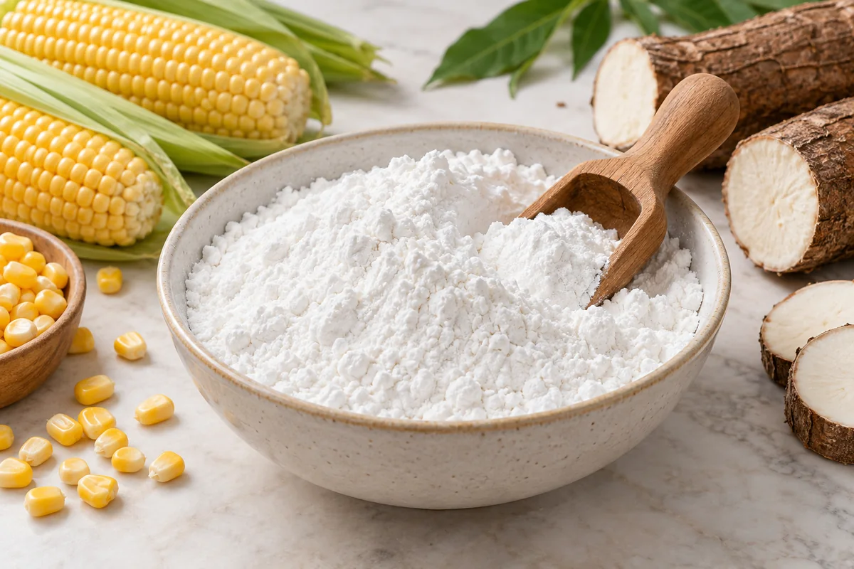 Modified starch ingredients with corn and cassava